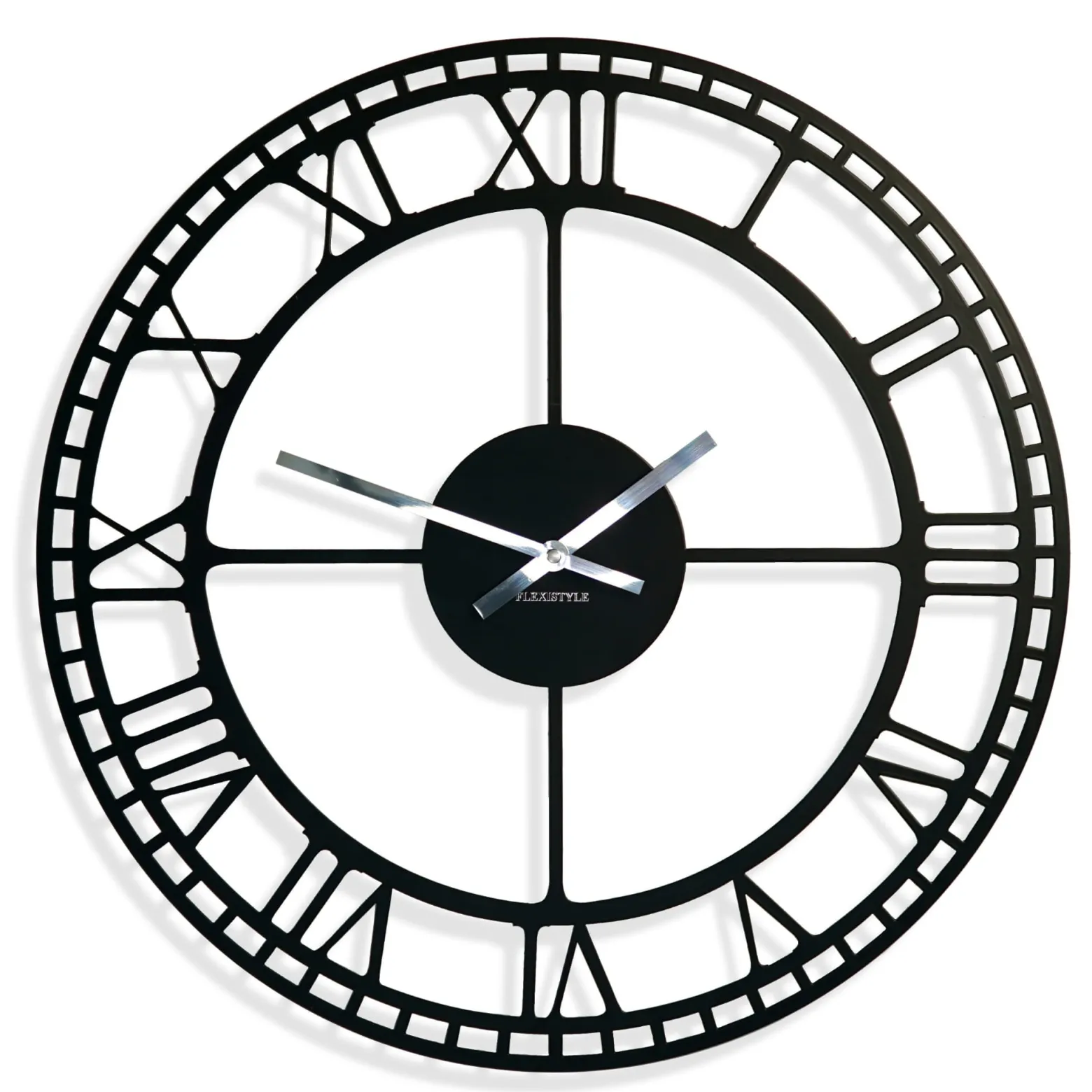 Metalowy zegar ścienny retro czarny 50cm
