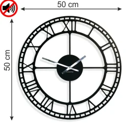 Metalowy zegar ścienny retro czarny 50cm