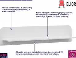 Minimalistyczna półka ścienna 140 cm - Sareno