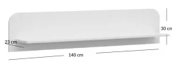Minimalistyczna półka ścienna 140 cm - Sareno