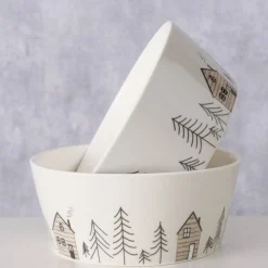 Miseczka z zimowym motywem choinek HOMEWOOD, Ø15 cm