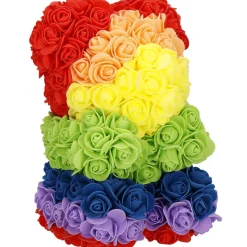 Miś z róż 25 cm multikolor rose bear miś różany z pudełkiem