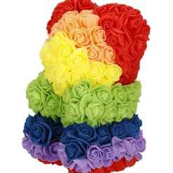 Miś z róż 25 cm multikolor rose bear miś różany z pudełkiem