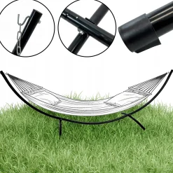 Mocny stalowy metalowy stelaż na hamak 300x95x100 cm 150kg SH102 czarny