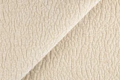 Modułowa sofa + trójkątna pufa z blatem beżowa NOBIS z zaokrąglonymi bokami