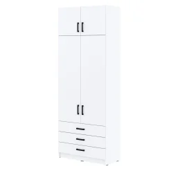 Młodzieżowa szafa Sigma MAX B4 3SZ 90 cm z szufladami - biała
