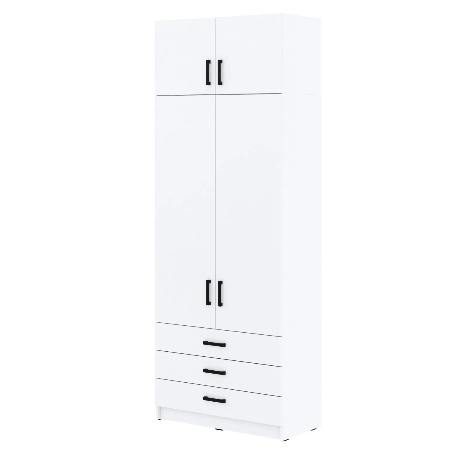 Młodzieżowa szafa Sigma MAX B4 3SZ 90 cm z szufladami - biała