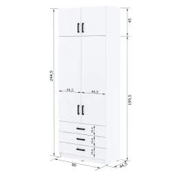 Młodzieżowa szafa Sigma MAX K6 2U3SZ 90 cm z szufladami - dąb wotan