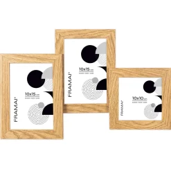 Multirama na zdjęcia dębowa ramka na trzy zdjęcia 10x15 10x10 3 w 1 FRAMAI®