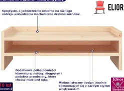 Nadstawka na biurko z naturalnego drewna sosnowego - Orvon