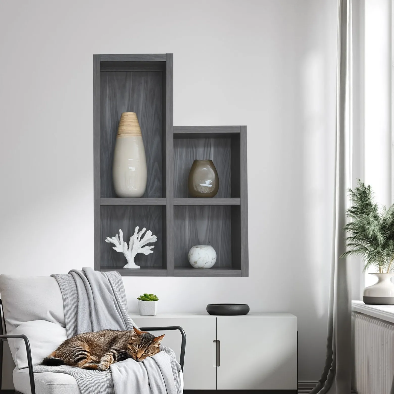 Naklejka 3D dekoracyjne półki wyrwa w ścianie efekt 70x100