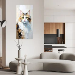 Naklejka na ścianę do salonu sypialni Feeby Kot Zwierzę 40x80