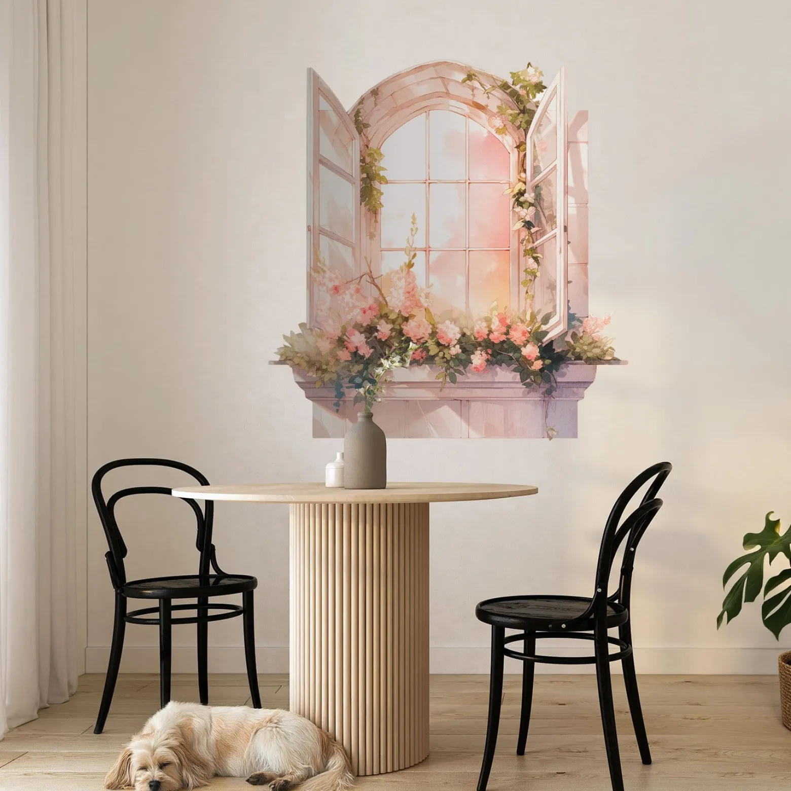 Naklejka 3D romantyczne okno wyrwa efekt dziury 75x80