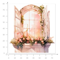 Naklejka 3D romantyczne okno wyrwa efekt dziury 75x80