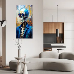 Naklejka na ścianę do pokoju młodzieżowego Feeby Czaszka w okularach 40x80