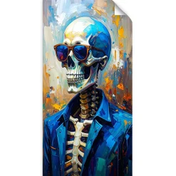 Naklejka na ścianę do pokoju młodzieżowego Feeby Czaszka w okularach 40x80