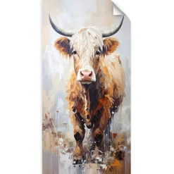 Naklejka na ścianę do salonu Feeby Szkocka krowa Zwierzęta Natura 40x80