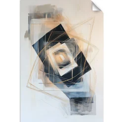 Naklejka na ścianę Feeby Abstrakcja Kształty Geometria Beżowy 20x30