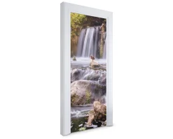 Naklejka na drzwi Kaczka na wodospadzie 75x205 cm Fototapeta