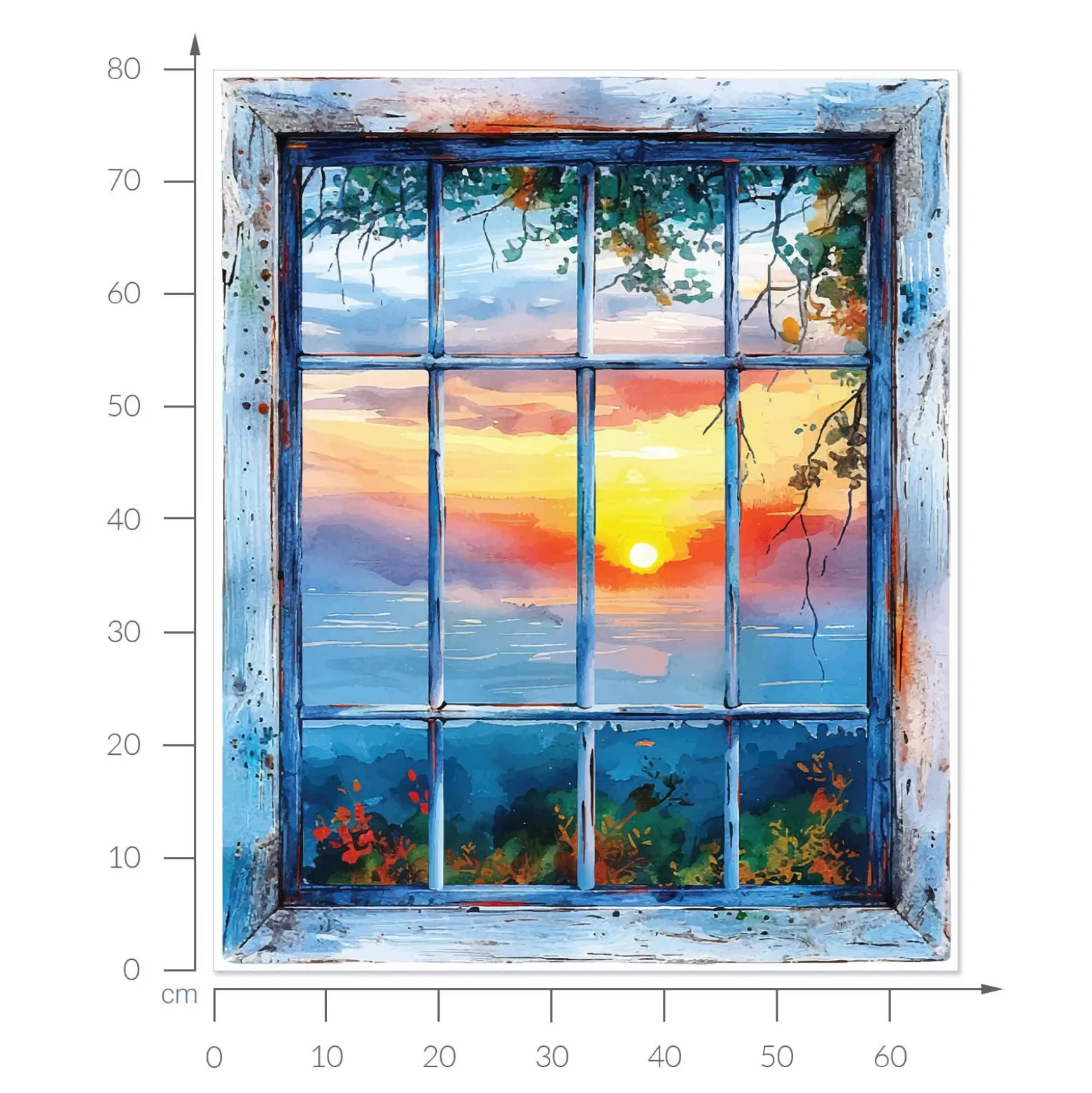 Naklejka wyrwa w ścianie okienny zachód dziura 3D 66x80