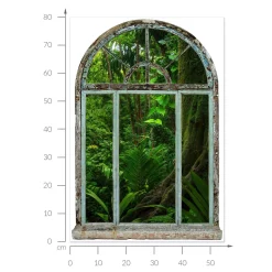 Naklejka wyrwa w ścianie tropikalne okno dziura 3D 55x80
