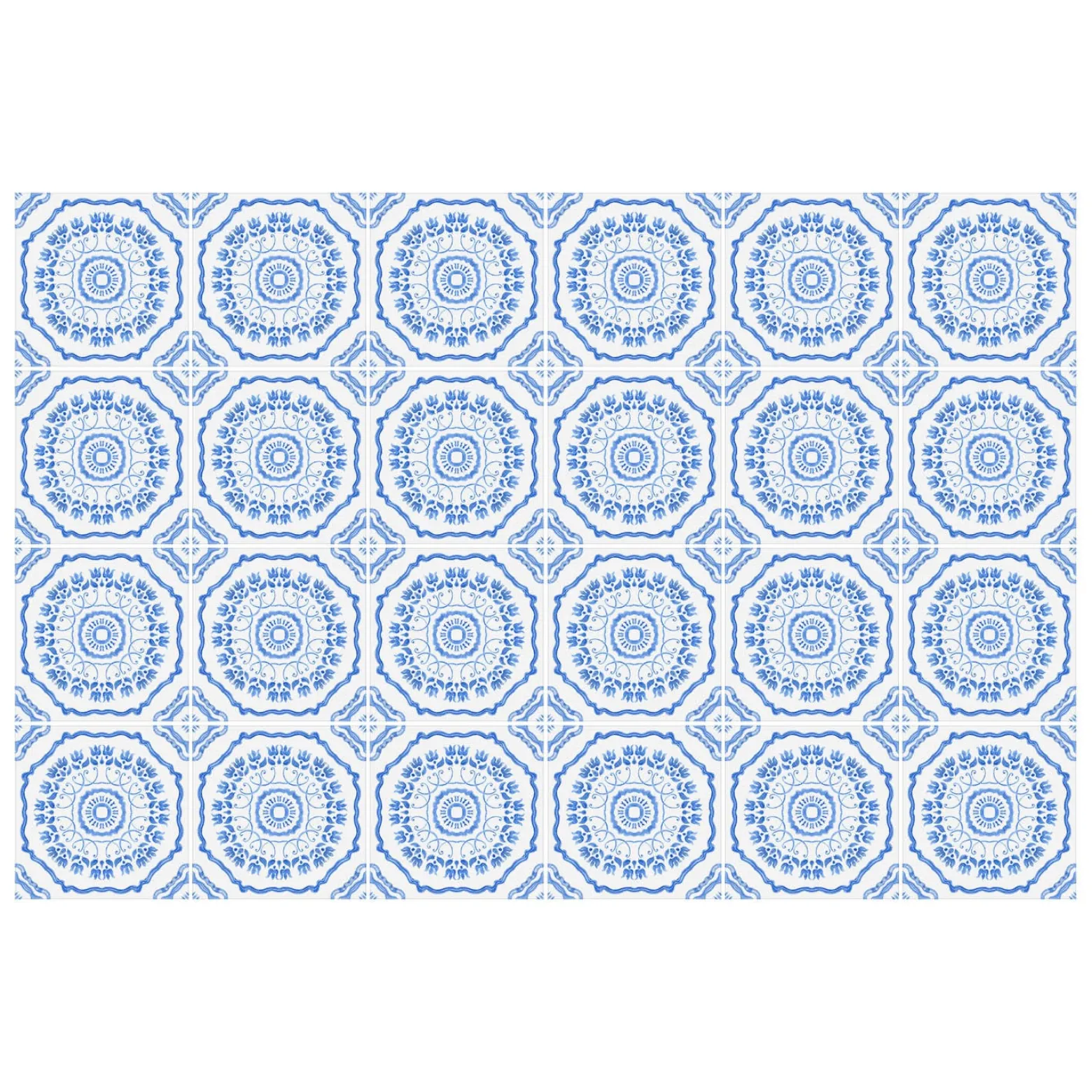 Naklejki na kafelki 10x10 cm Kwiatowe ornamenty w płytkach 24 szt.
