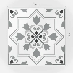 Naklejki na kafelki 10x10 cm Kwiatowe motywy w układzie 24 szt.