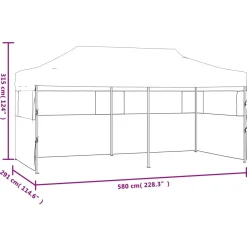 Namiot ogrodowy Antracyt Tkanina with 4 sidewalls vidaXL