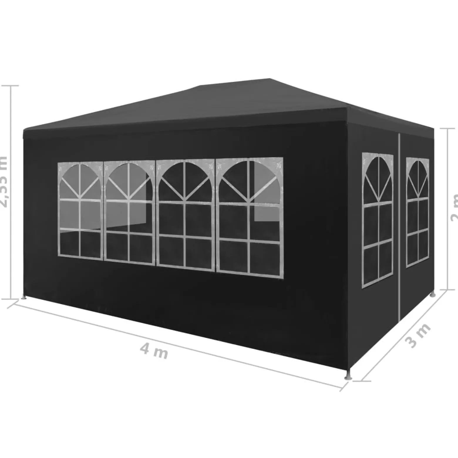 Namiot ogrodowy Antracyt 3 x 4 m Polietylen vidaXL