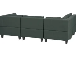 Narożna sofa modułowa tapicerowana 4-osobowa ciemnozielona
