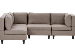 Narożna sofa modułowa tapicerowana 4-osobowa brązowa