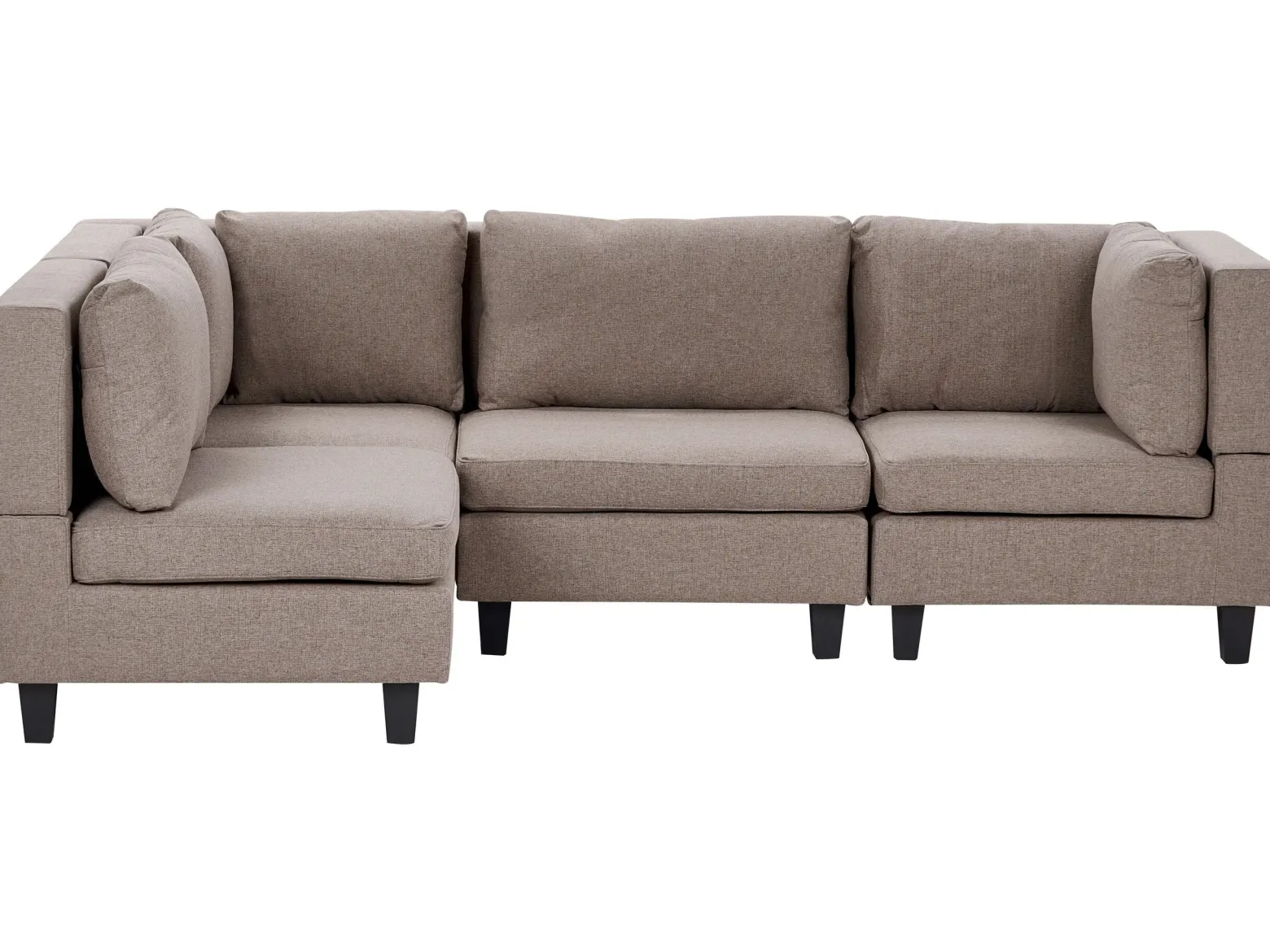 Narożna sofa modułowa tapicerowana 4-osobowa brązowa