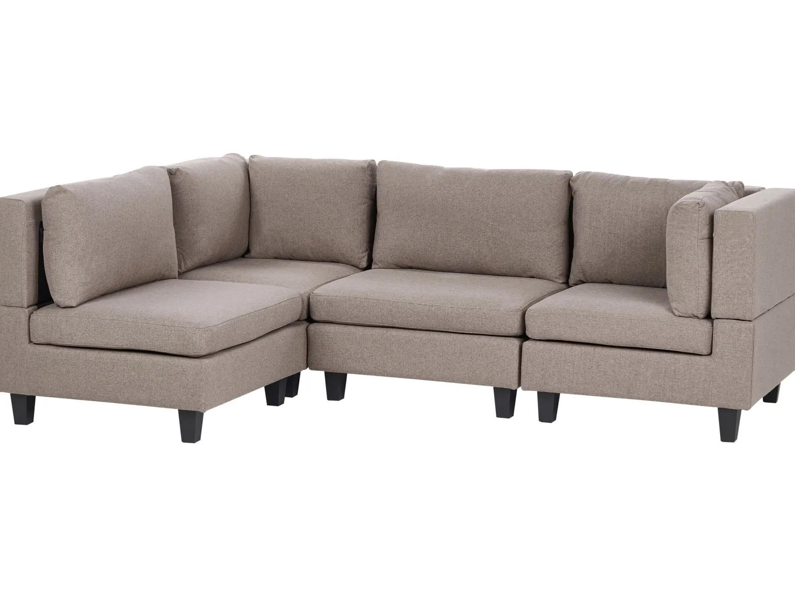 Narożna sofa modułowa tapicerowana 4-osobowa brązowa