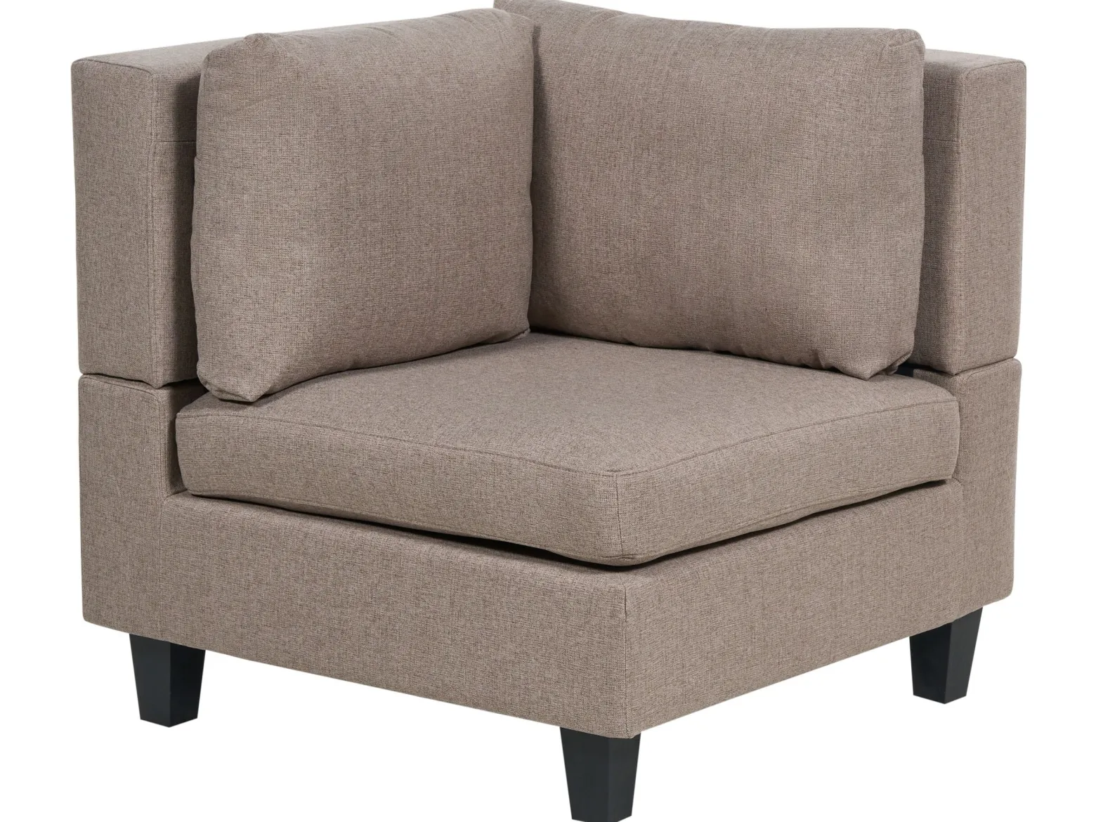 Narożna sofa modułowa tapicerowana 4-osobowa brązowa