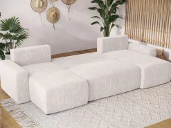 Narożnik uniwersalny PLUSH U z funkcją spania sztruksowy