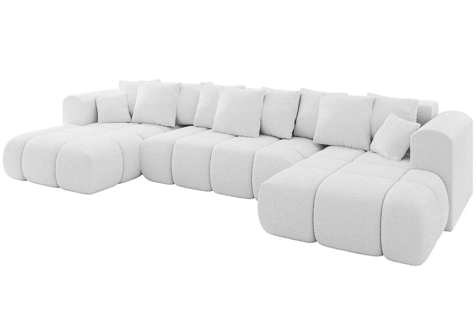 Narożnik uniwersalny z funkcją spania CLOUD-U-v1 405x185x90 cm Biały