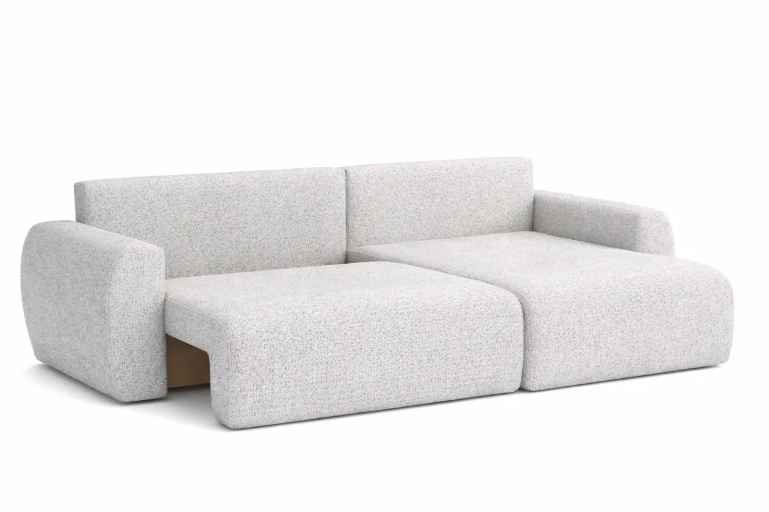 Narożnik z funkcją spania, Ariel XL, szenil Artico, Cement, Prawy