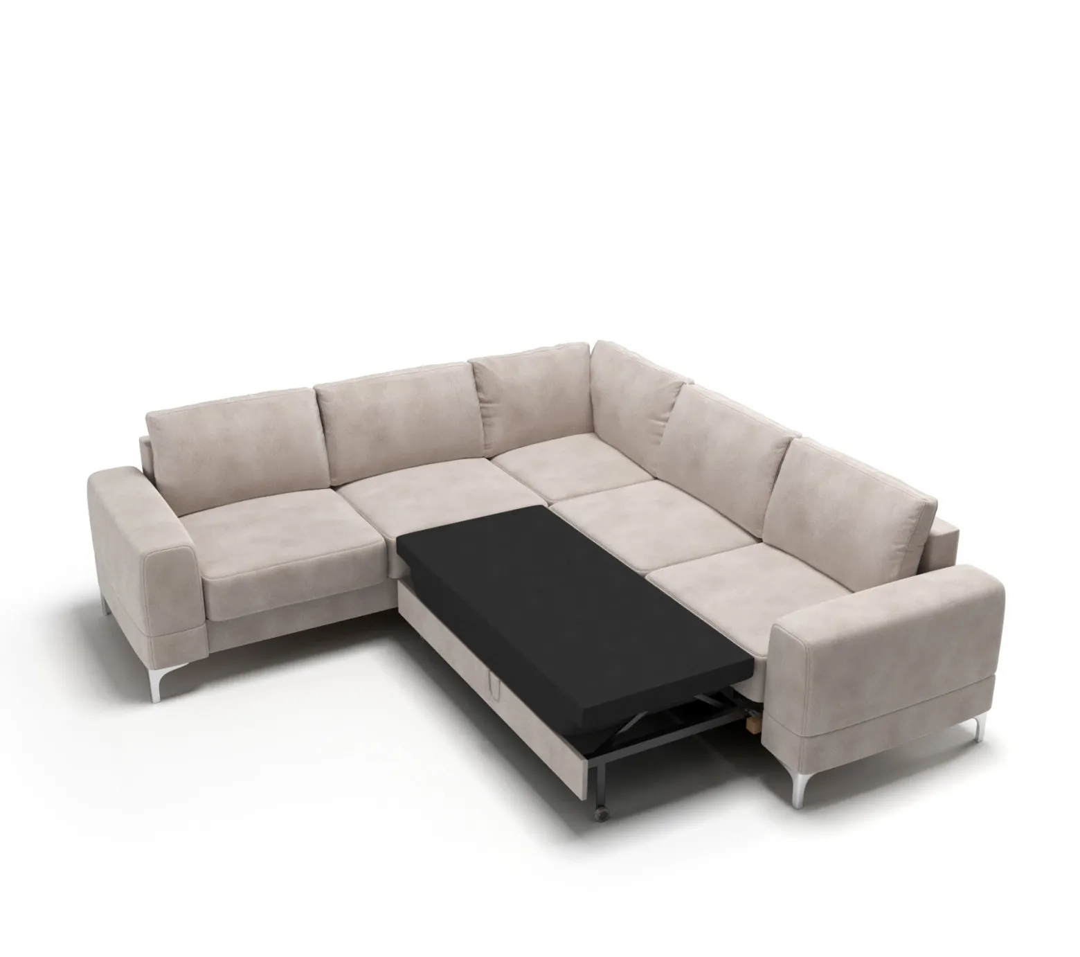 Narożnik Aria Max 250x250 cm – klasyczny z poduszkami, funkcja spania