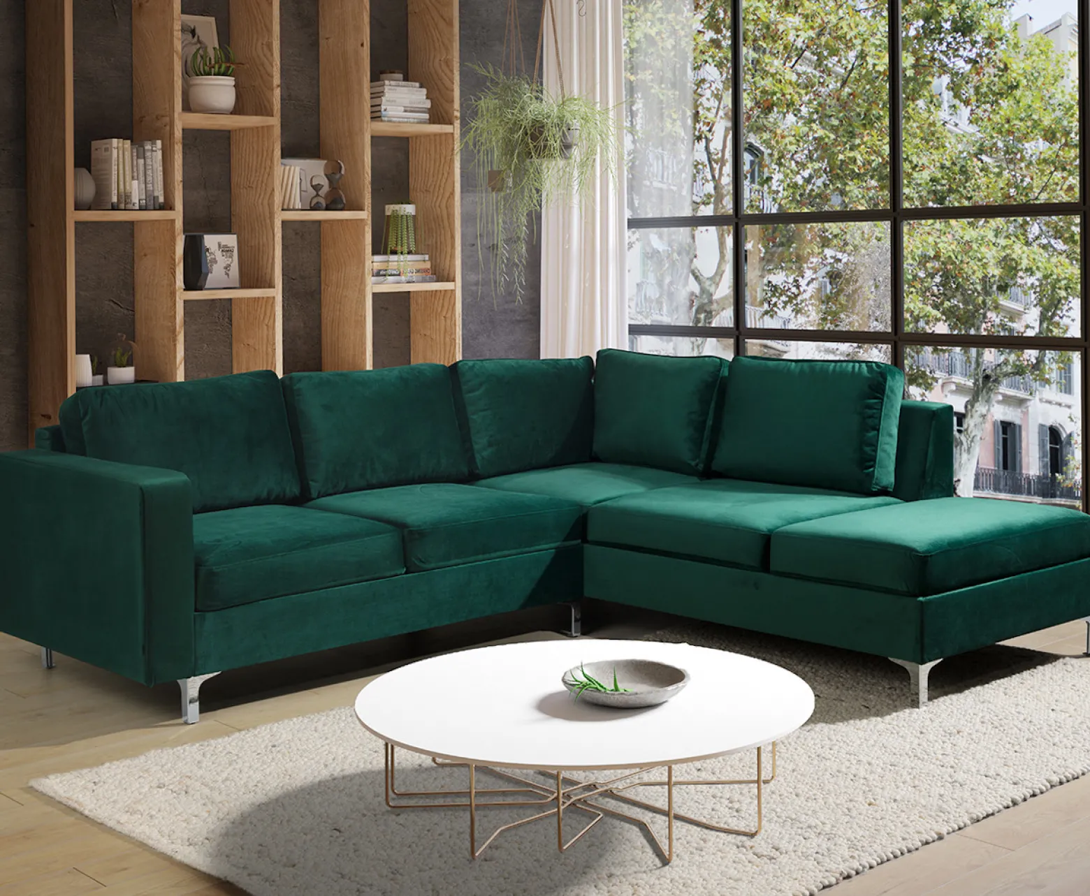 Narożnik ARLANDO VELVET tiffany 10 prawy