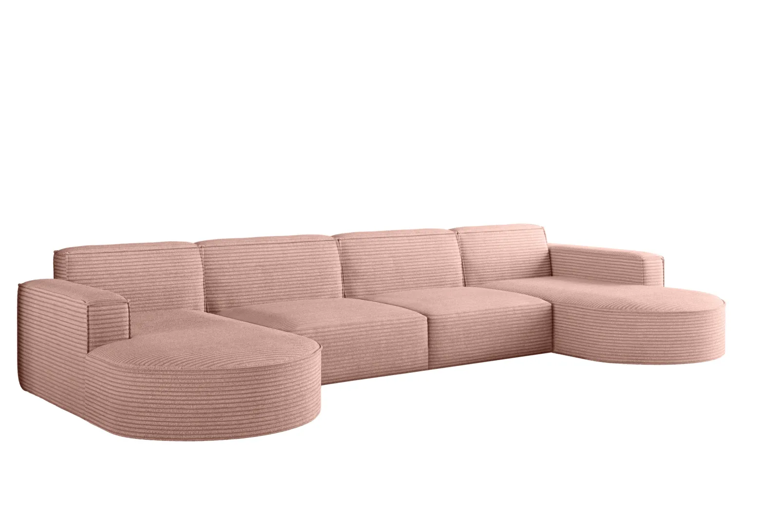 Narożnik designerski MODENA U XL , tkanina Poso Różowy