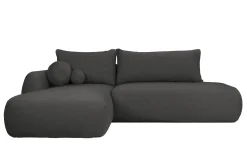 Narożnik Fabo z funkcją spania, tkanina Quelle Grafitowy Lewy
