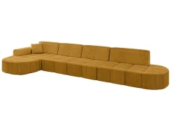 Narożnik lewostronny bez funkcji spania LIVO-L3 - 422x173x79,5 cm Żółty