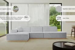Narożnik lewostronny bez funkcji spania IREA-L2 327x165x80 Zielony
