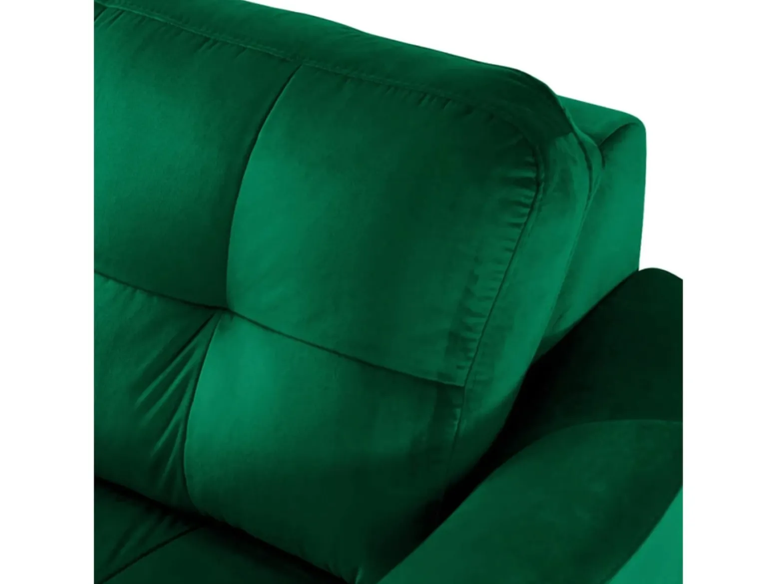 Narożnik lewostronny Vista rozkładany z pojemnikiem welurowy zielony