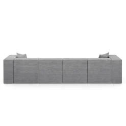 Narożnik Modułowy Nova U MAX - 360x180x76cm, 2x Fotel, 2x Otomana, Szary