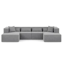 Narożnik Modułowy Nova U MAX - 360x180x76cm, 2x Fotel, 2x Otomana, Szary