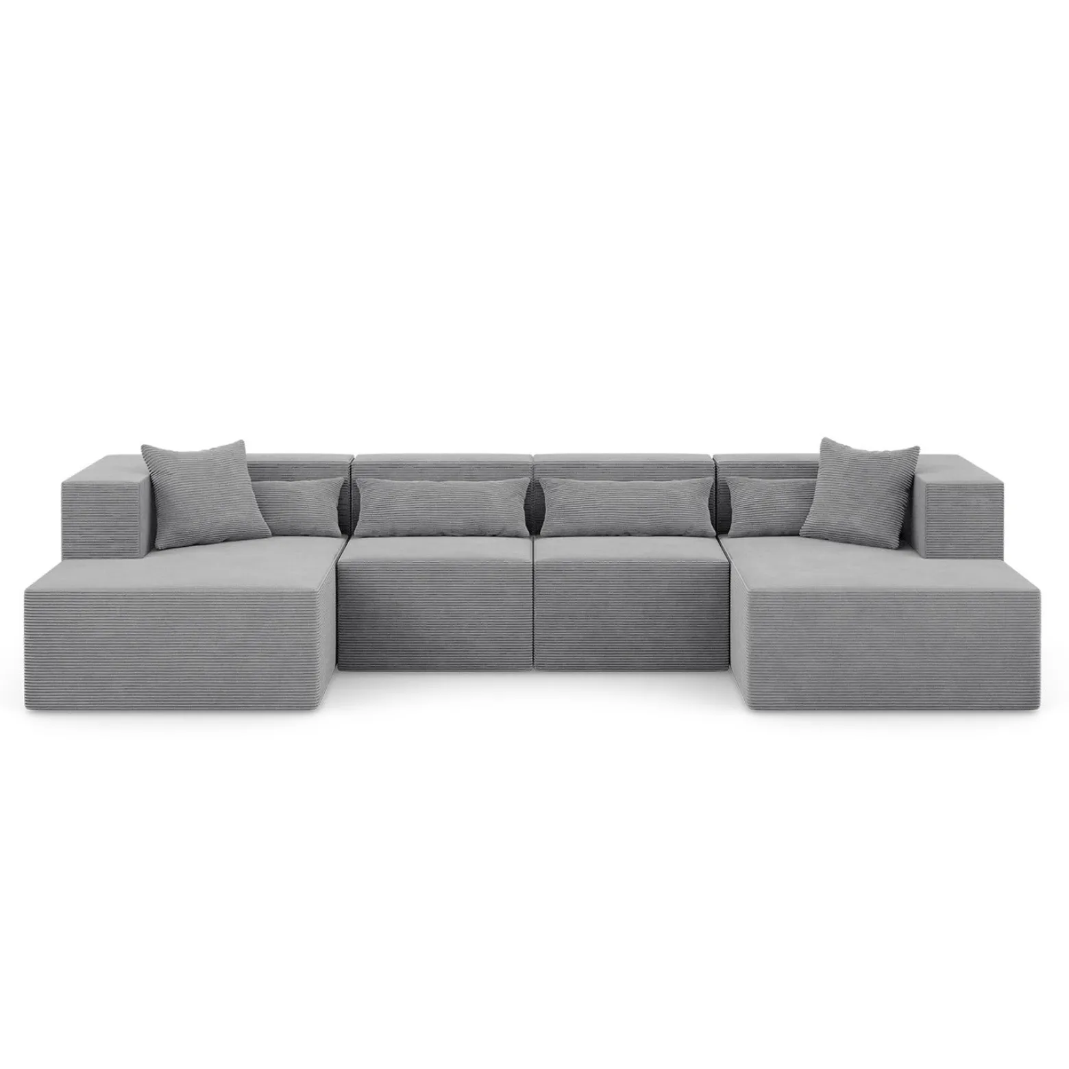 Narożnik Modułowy Nova U MAX - 360x180x76cm, 2x Fotel, 2x Otomana, Szary