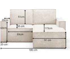 Narożnik PORTO II Modułowy Sztruks poso 001