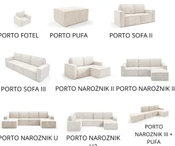 Narożnik PORTO II Modułowy Sztruks poso 001