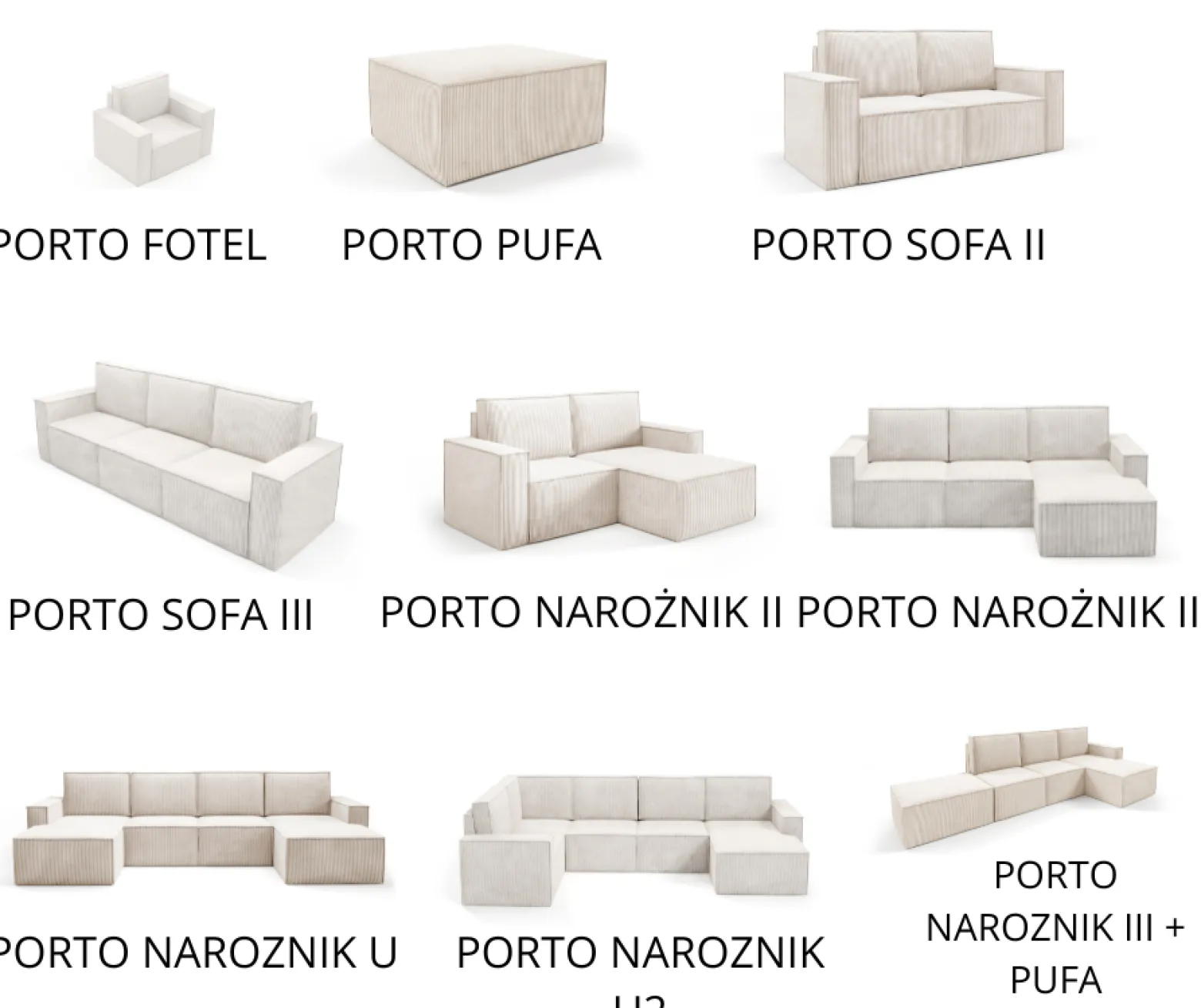 Narożnik PORTO II Modułowy Sztruks poso 001